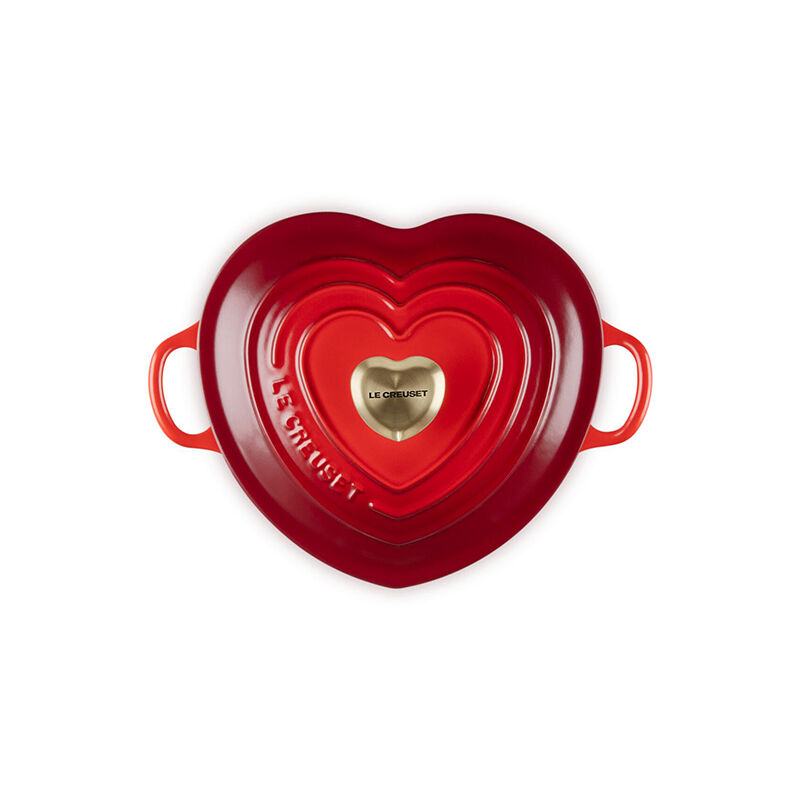 Shallow Heart Cocotte with Light Gold Heart Knob - Image 6
