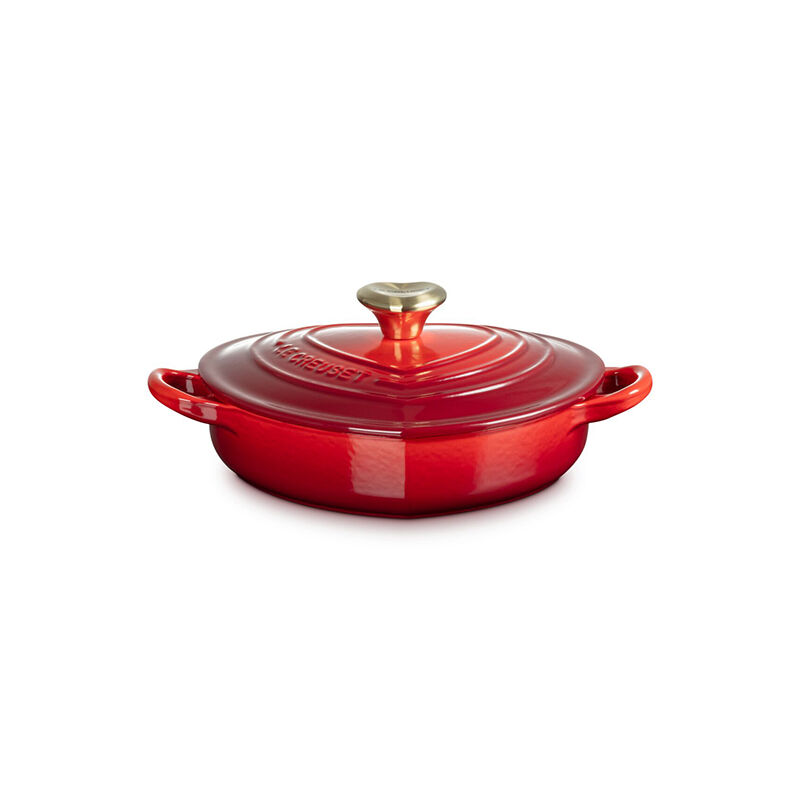 Shallow Heart Cocotte with Light Gold Heart Knob - Image 3