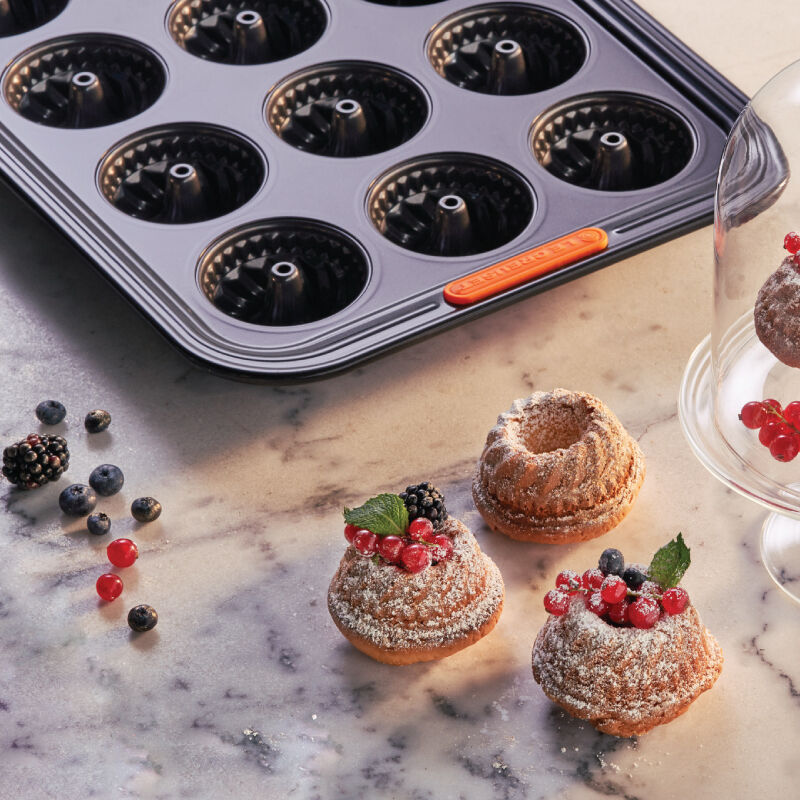 Non-stick Metal Bakeware 12-Cup Mini Fluted Cake Pan - Image 5